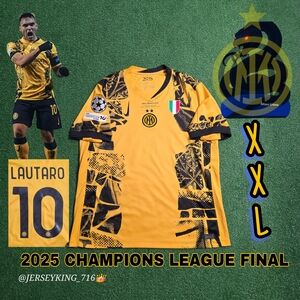 Nike Inter Milan Lautaro Martinez #10 2024/25 Yellow Jersey UCL Final Rare
